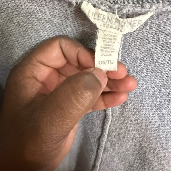 Eileen Fisher Women's Gray Cardigan Sweater - Picture 3 of 3